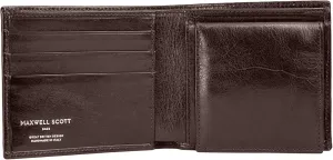 Maxwell Scott - Mens Luxury Leather Wallet with Coin Pocket Pouch - Handmade from Full Grain Hides -The Ticciano Dark Brown