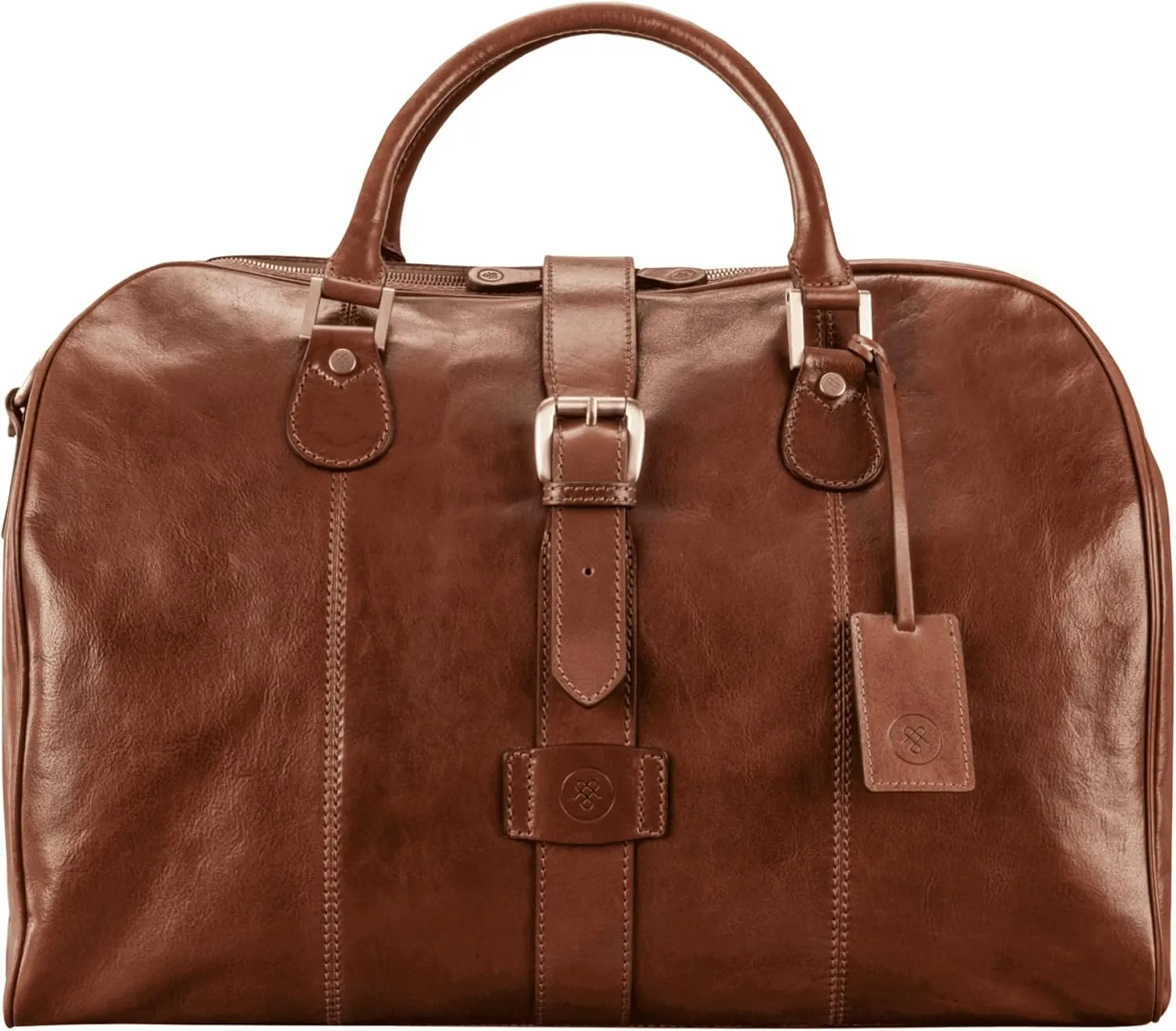 Maxwell Scott - Personalized Luxury Mens Womens Leather Carry-On Cabin Luggage for Luxury Travel - The Farini Chestnut Tan