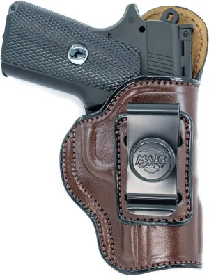 Maxx Carry IWB Leather Gun Holster for Kimber Micro 9, Ultra Carry II 9mm / .45 ACP | Concealed Carry | Bersa Thunder 380 | Colt 1911 3 inch, Defender | Sig Sauer P365XL