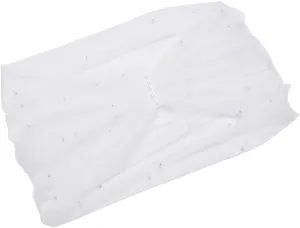 MAYJOYDIY S-39.37inch Bridal Cloak Pearls Wedding Cape White Tulle Shawls Detachable Pearl Capes Wedding Short Shawl