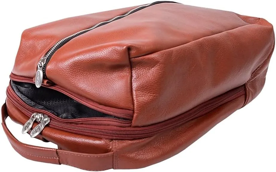 McKlein 17" Leather, Carry-All, Laptop & Tablet Overnight Backpack- SOUTH SHORE- Brown