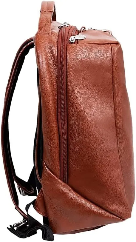 McKlein 17" Leather, Carry-All, Laptop & Tablet Overnight Backpack- SOUTH SHORE- Brown