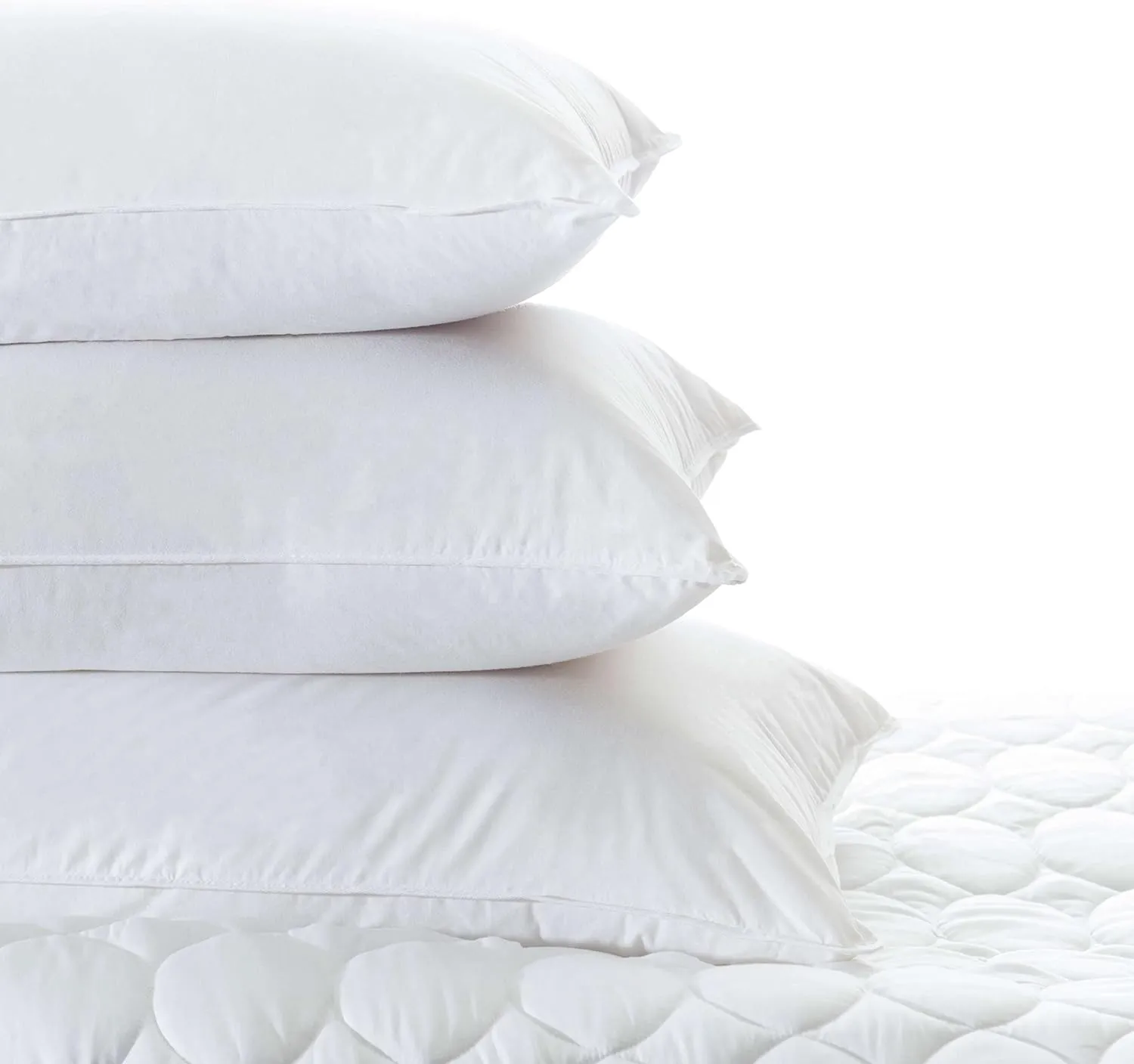Meditation Down Pillow Soft, Standard Feet, White Solid Pattern