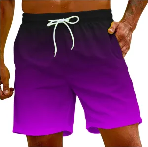 Men Funny Beach Short Color Sports Dinosaur Solid Summer Men's Beach Men's Pants Lightweight Shorts Mens Man