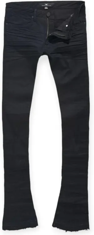 Men Martin Stacked Obsidian Denim Jeans (Black)