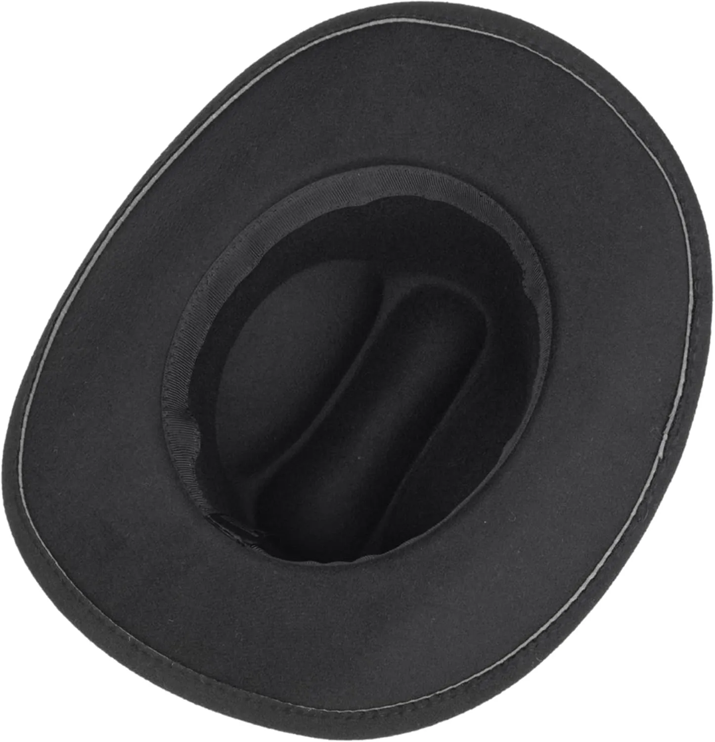 Men Women Retro-Black Western-Cowboy-Hat Bling-Rhinestone-Decor with Eyelets Felt-Cowgirl-Hats Glitter-Rodeo Fedora Hat