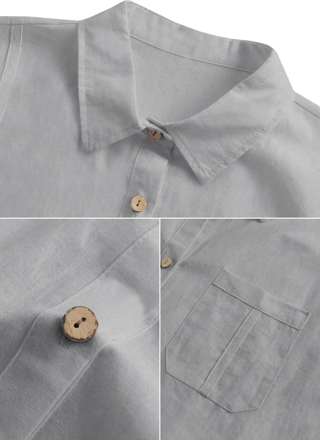 Mens Beach Linen Shirts Short Sleeve Cuban Button Down Casual Summer T Shirt Guayabera Hawaiian Tee Loose Fit Tops