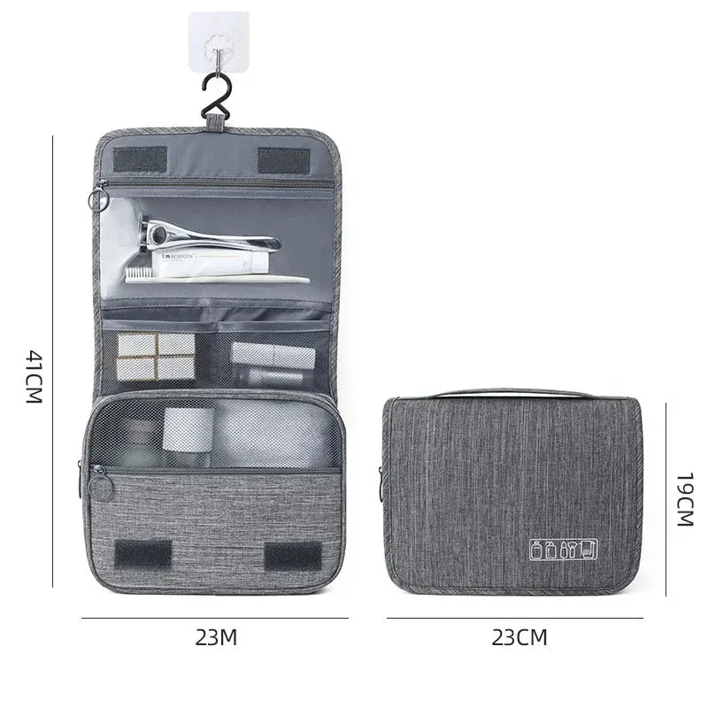 Men’s Business Travel Toiletries Organizer – Waterproof Hanging Wash Pouch
