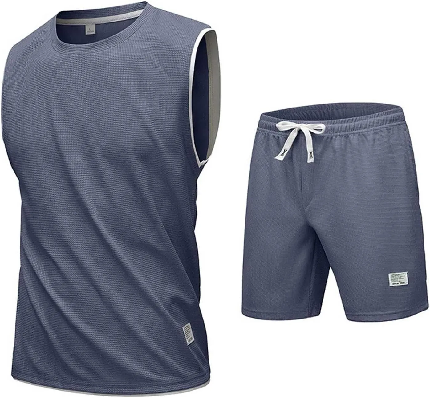 Men's Hawaiian Sleeveless Tracksuit, Summer T Shirts & Shorts Set Two Piece Casual Daily Sweatsuits Joggers Beachwear