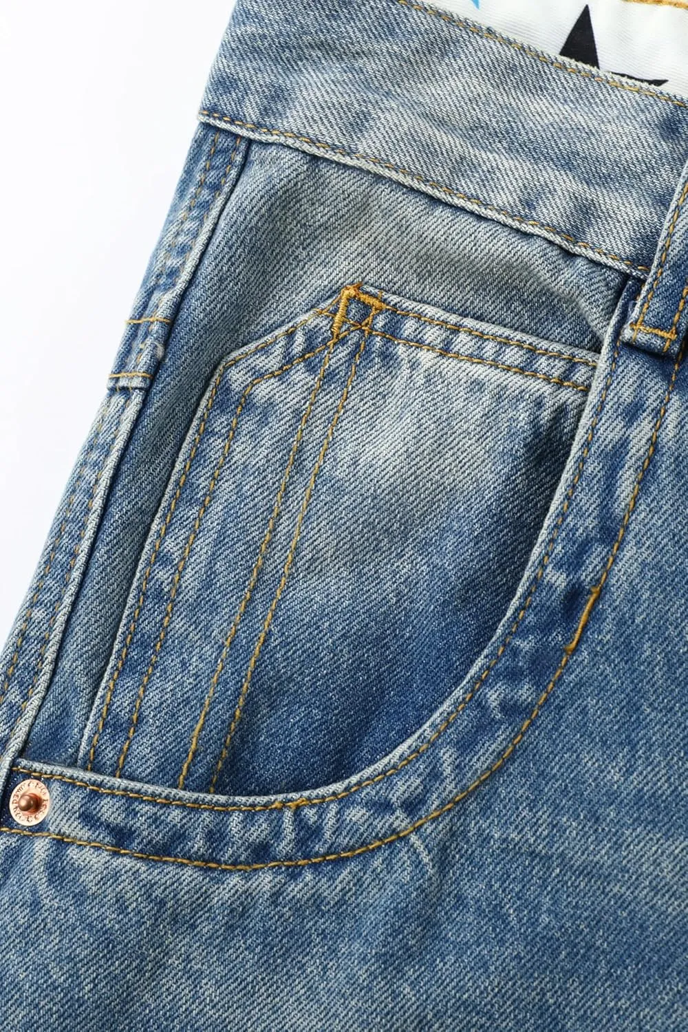 Men's Non-Stretch Relaxed Fit Wide-Leg Baggy Long Denim Shorts-14 Inseam Below Knee