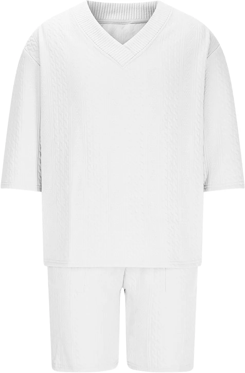 Men's Short Sets Outfits 2 Piece Tracksuit Fashion T-Shirts and Drawstring Shorts Casual Athletic Running Sportwear