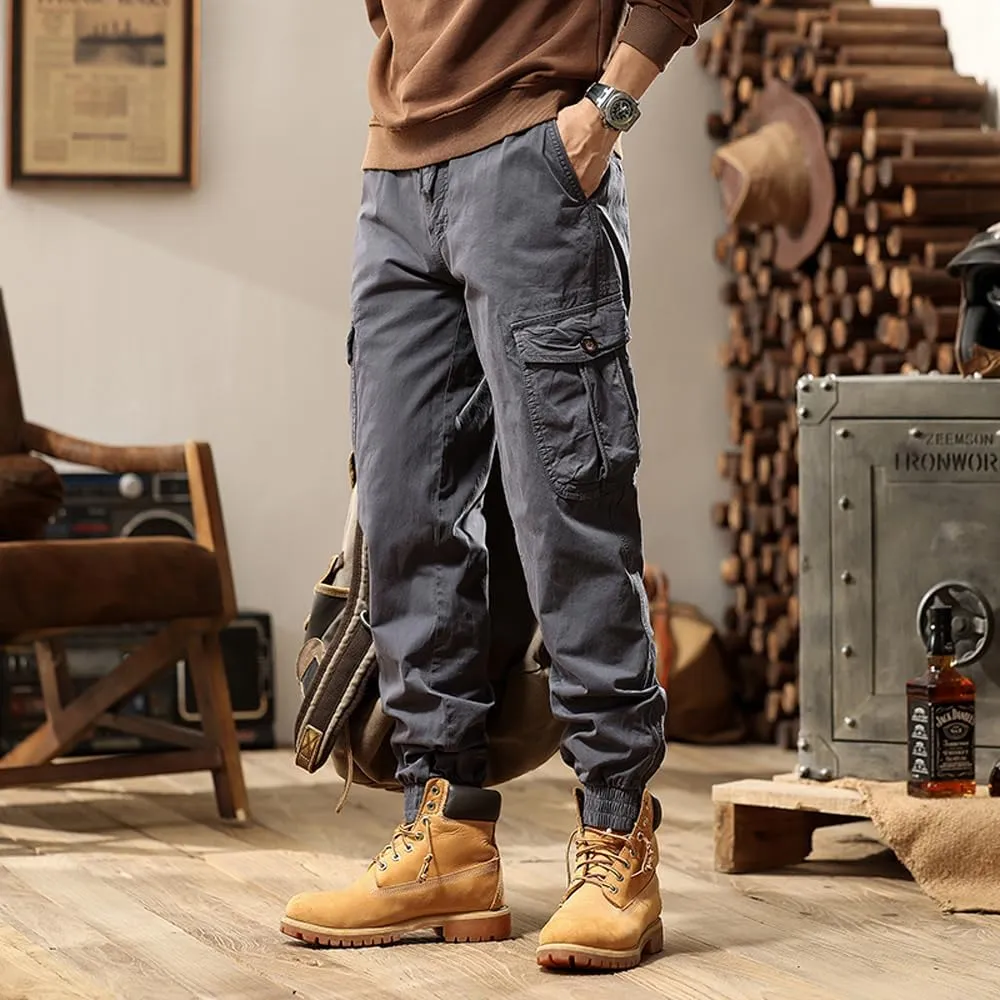 Men's Tactical Cargo Pants Cotton Regular Fit Multi Pockets Work Pants