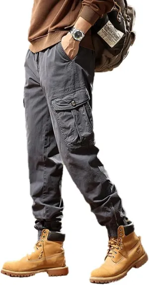 Men's Tactical Cargo Pants Cotton Regular Fit Multi Pockets Work Pants