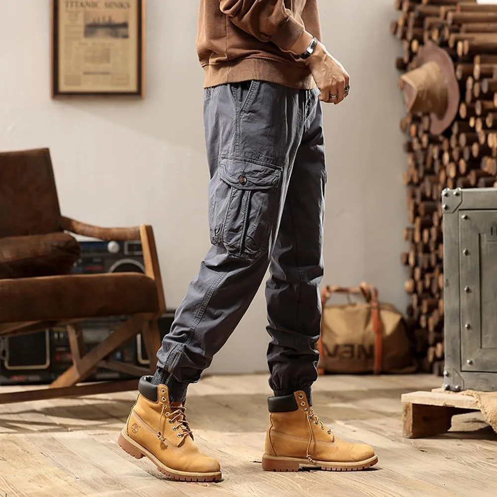 Men's Tactical Cargo Pants Cotton Regular Fit Multi Pockets Work Pants