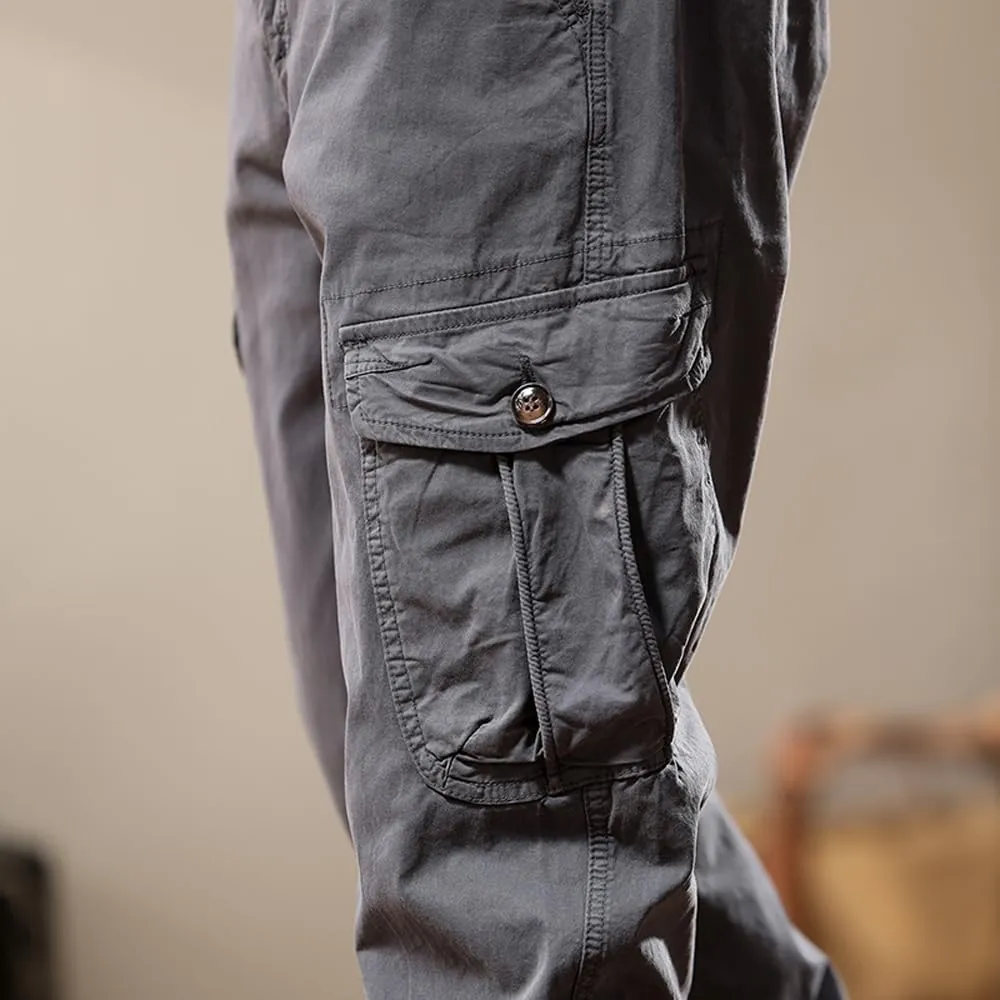 Men's Tactical Cargo Pants Cotton Regular Fit Multi Pockets Work Pants