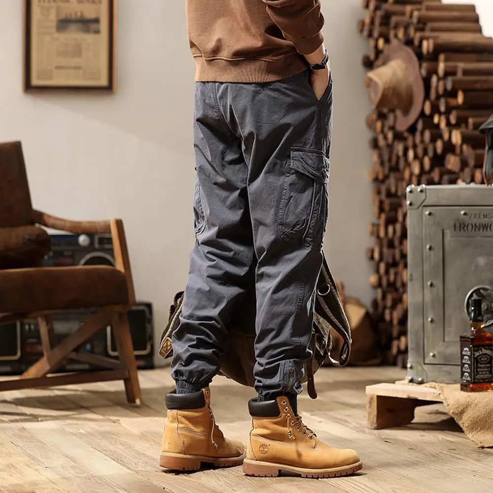 Men's Tactical Cargo Pants Cotton Regular Fit Multi Pockets Work Pants