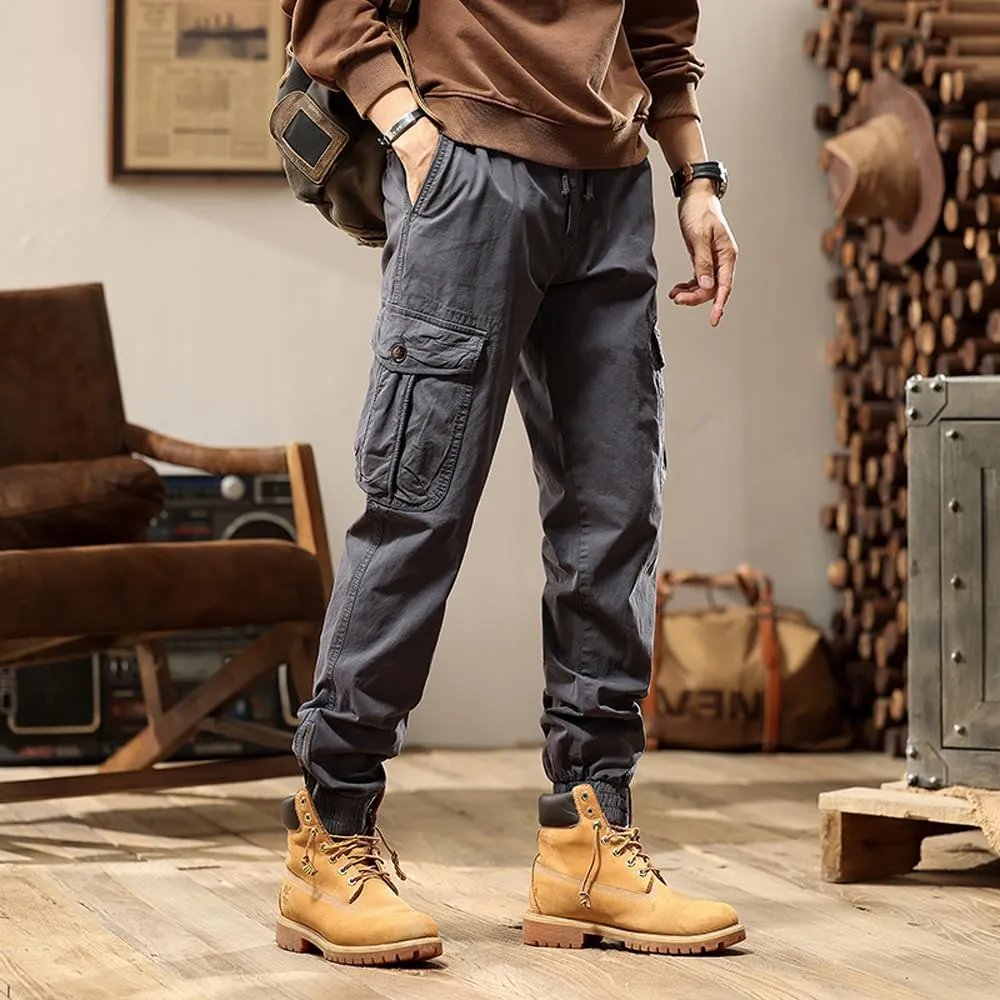 Men's Tactical Cargo Pants Cotton Regular Fit Multi Pockets Work Pants