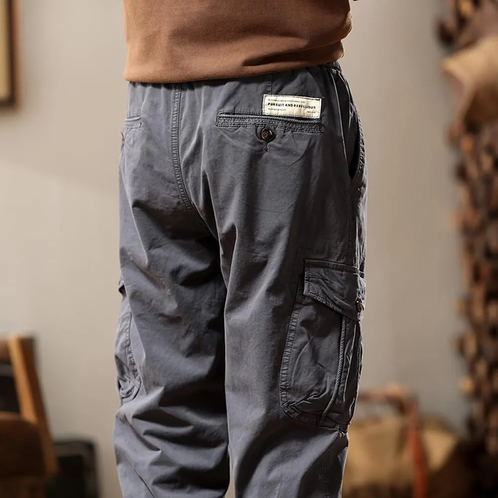 Men's Tactical Cargo Pants Cotton Regular Fit Multi Pockets Work Pants