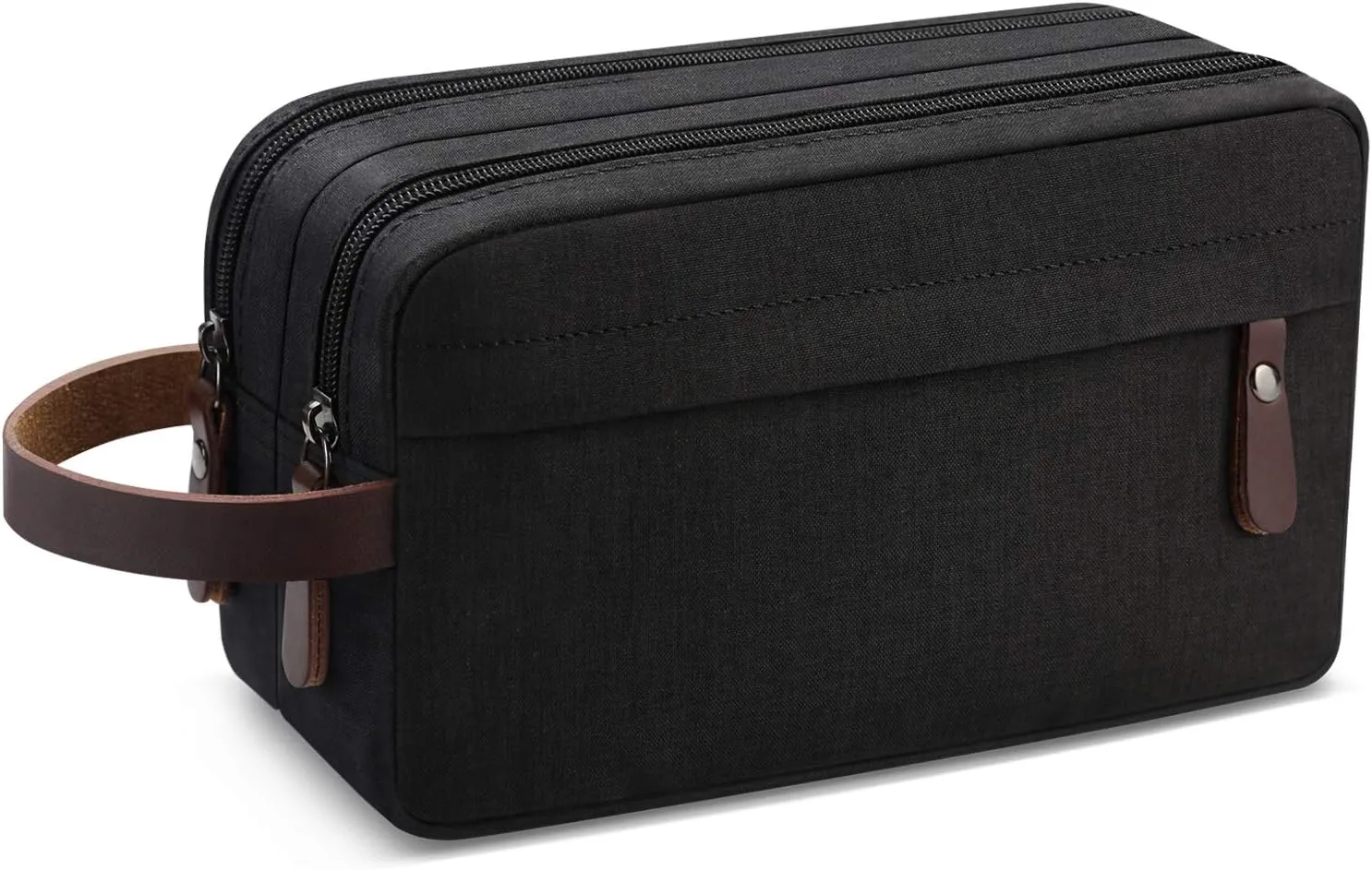 Men's Travel Toiletry Organizer Bag Water-resistant Shaving Dopp Kit Bathroom Bag (Black Water-resistant)