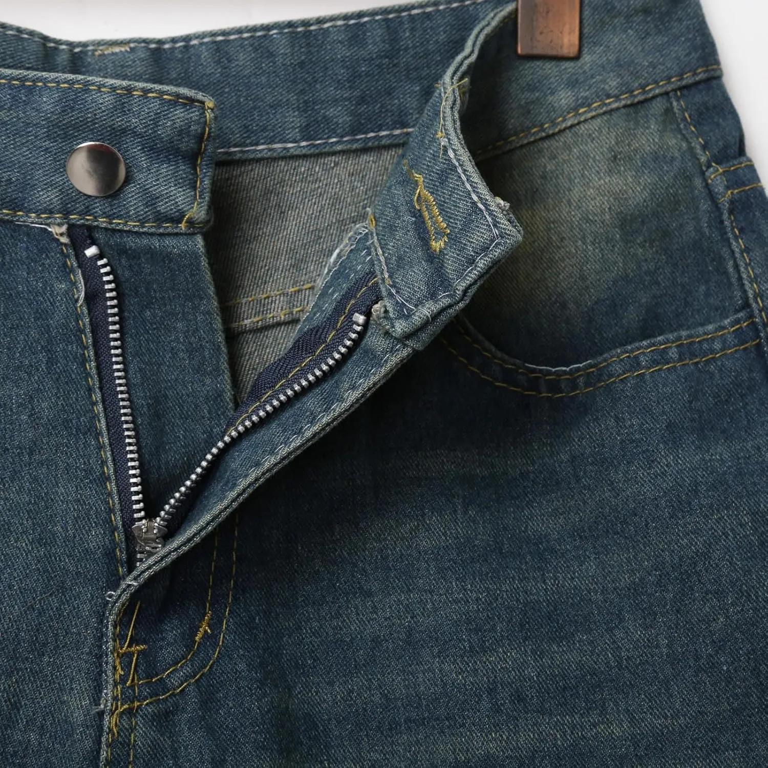 Men's Y2K Vintage Baggy Jean Shorts Summer Casual Hip Hop Long Loose Fit Denim Shorts Trendy Outfits