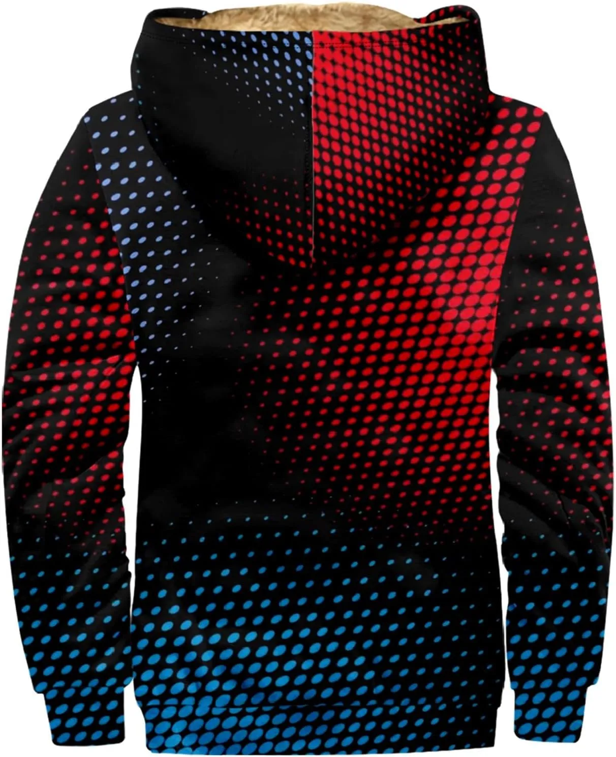 Men's Zip Up Hoodie Heavyweight Sweatshirt Fleece Sherpa Lined Warm Jacket Gradient Color Big&Tall Plus Size Clothes