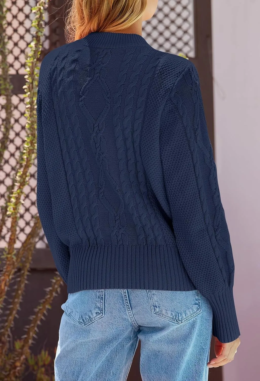 MEROKEETY Women's 2024 Fall Long Sleeve Sweater Cardigan Cable Knit Open Front Button Outwear Coats