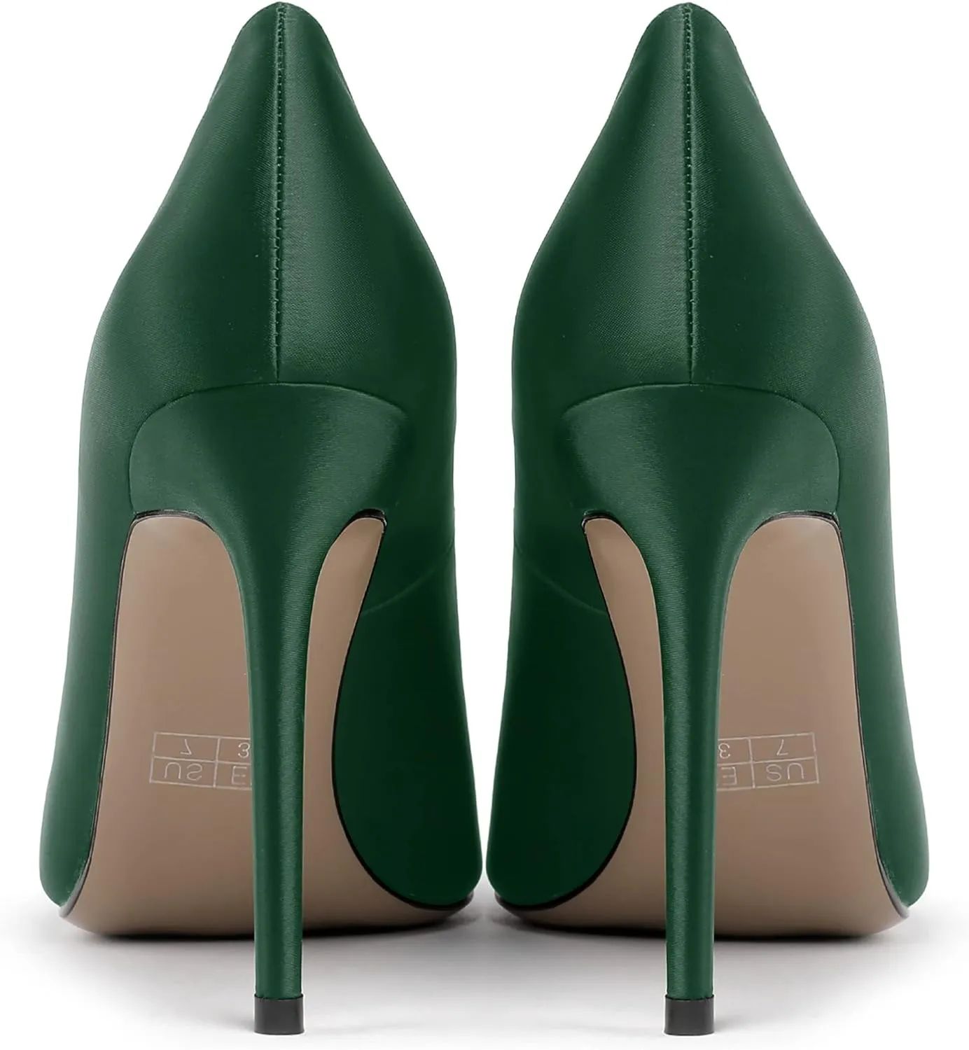 MERRORI Womens Pionted Toe Satin Solid Dress Elegant Evening Slip On Stiletto High Heel Pumps Shoes 4 Inch