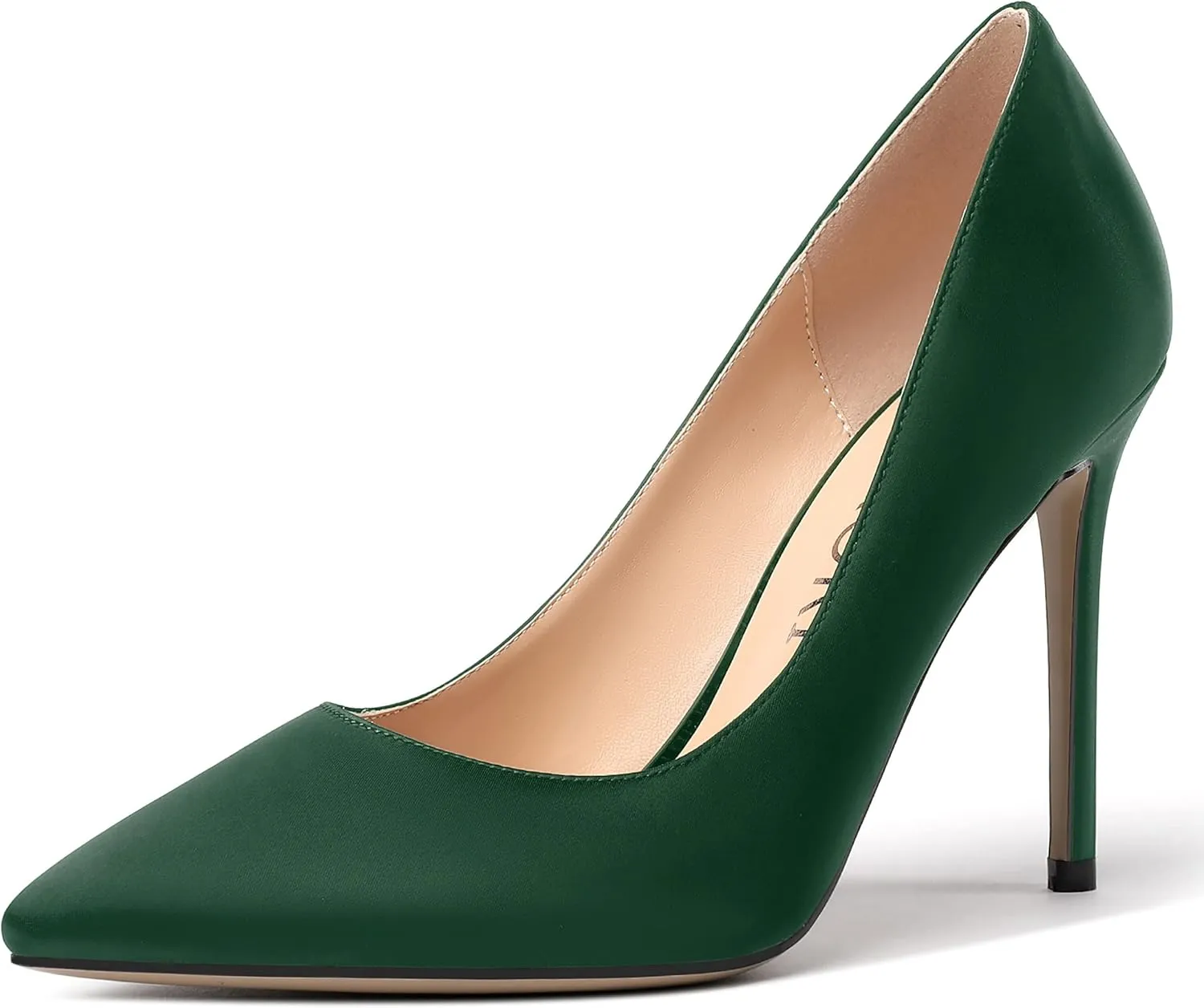 MERRORI Womens Pionted Toe Satin Solid Dress Elegant Evening Slip On Stiletto High Heel Pumps Shoes 4 Inch