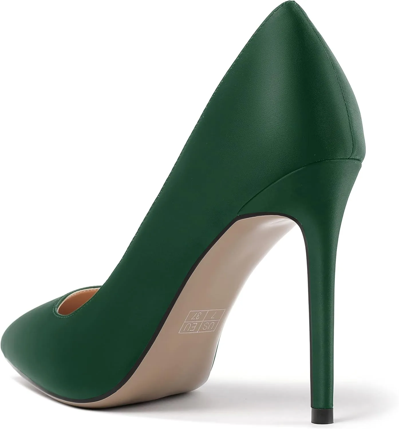 MERRORI Womens Pionted Toe Satin Solid Dress Elegant Evening Slip On Stiletto High Heel Pumps Shoes 4 Inch