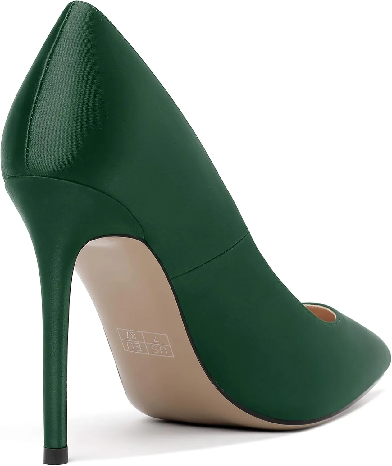 MERRORI Womens Pionted Toe Satin Solid Dress Elegant Evening Slip On Stiletto High Heel Pumps Shoes 4 Inch