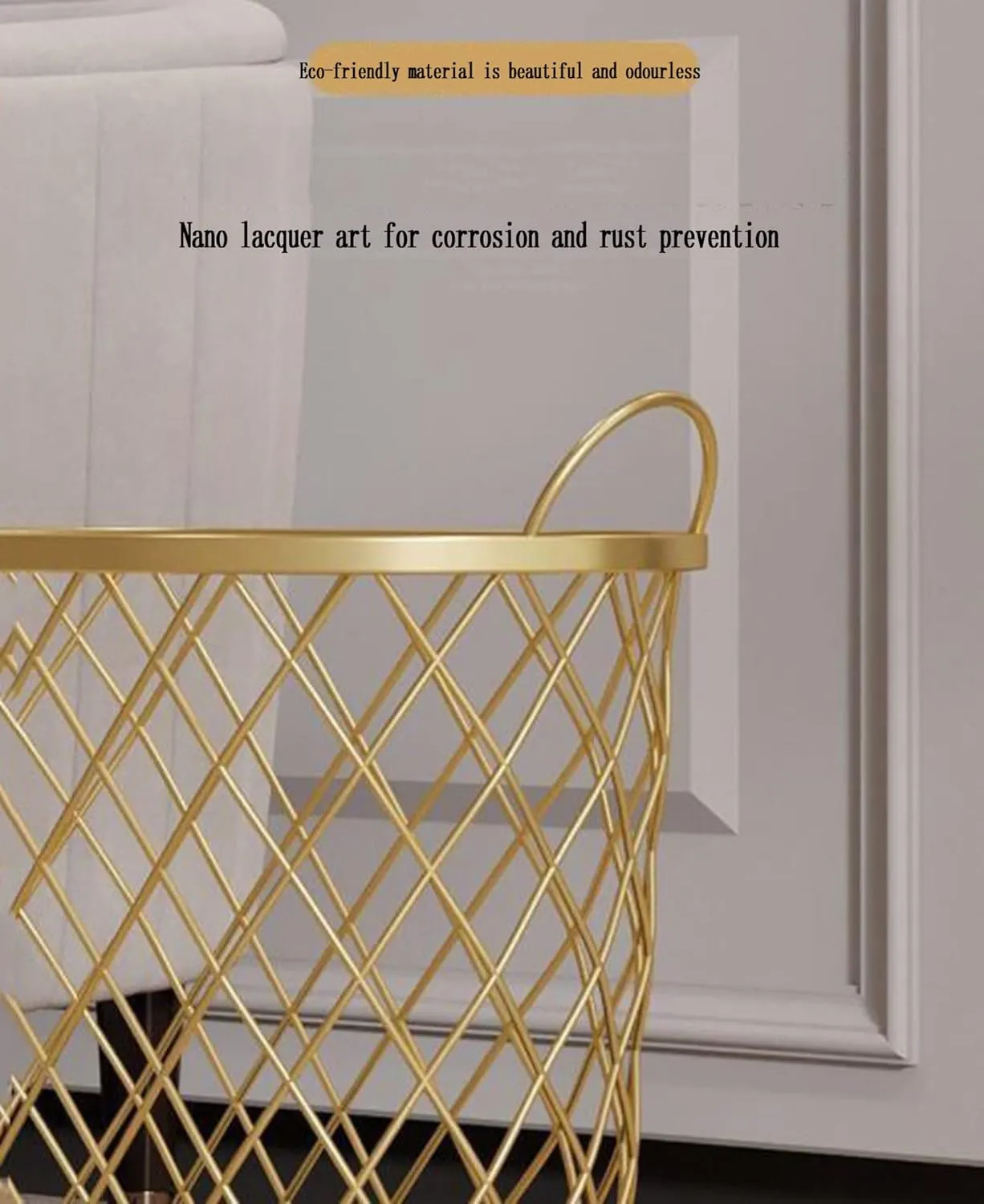 Mesh Metal Rolling Laundry Hamper -Iron Scandinavian ins Bathroom Dirty Clothes Basket - 360 Laundry Hamper with Wheels - Toy Storage Frame