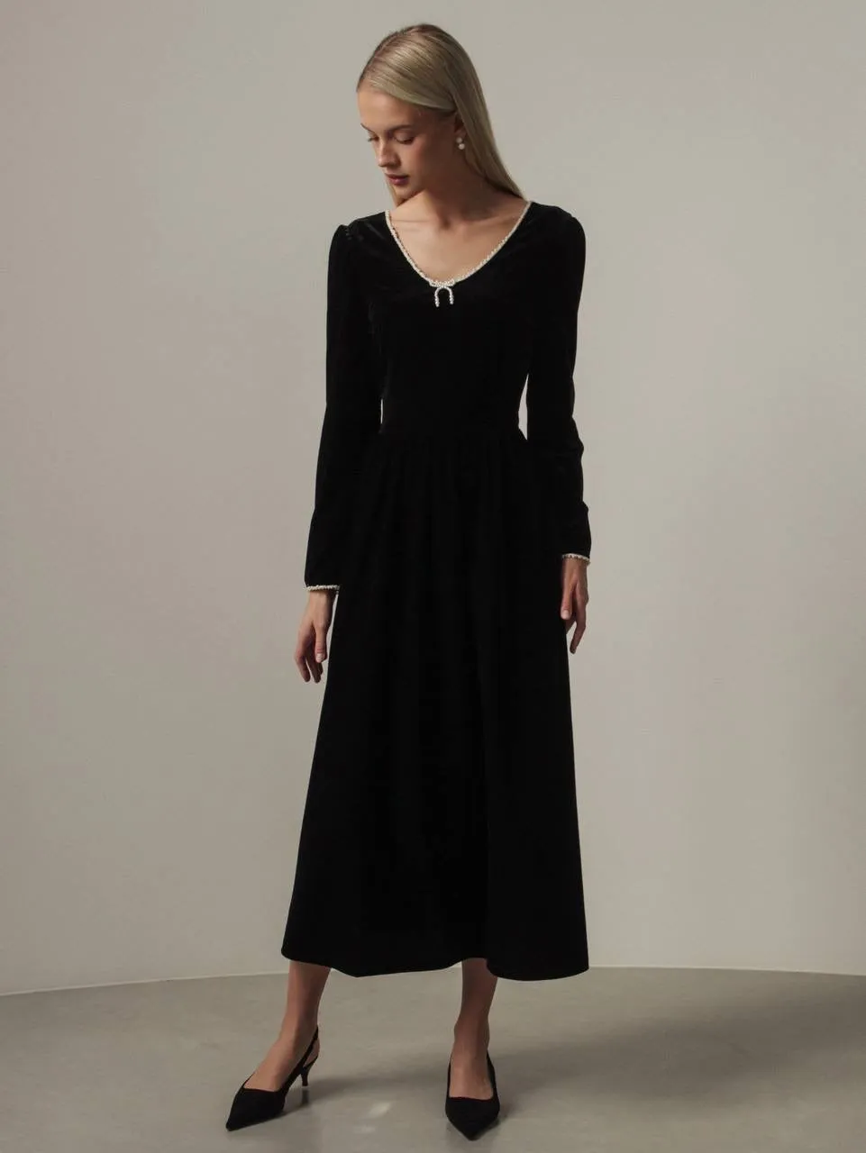 Midnight Garden Velvet Dress