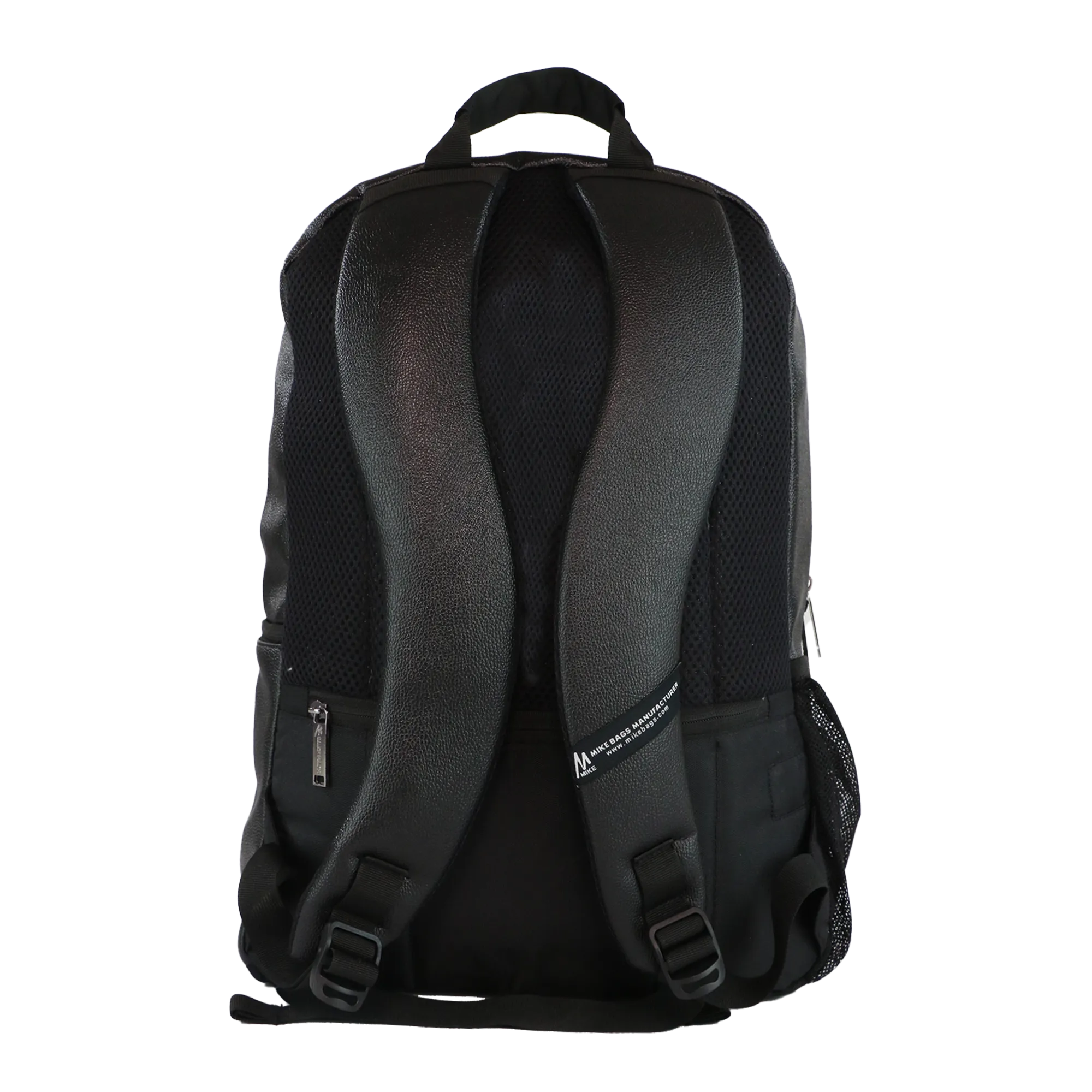 Mike Octane 21L Faux Leather Laptop Backpack - Black
