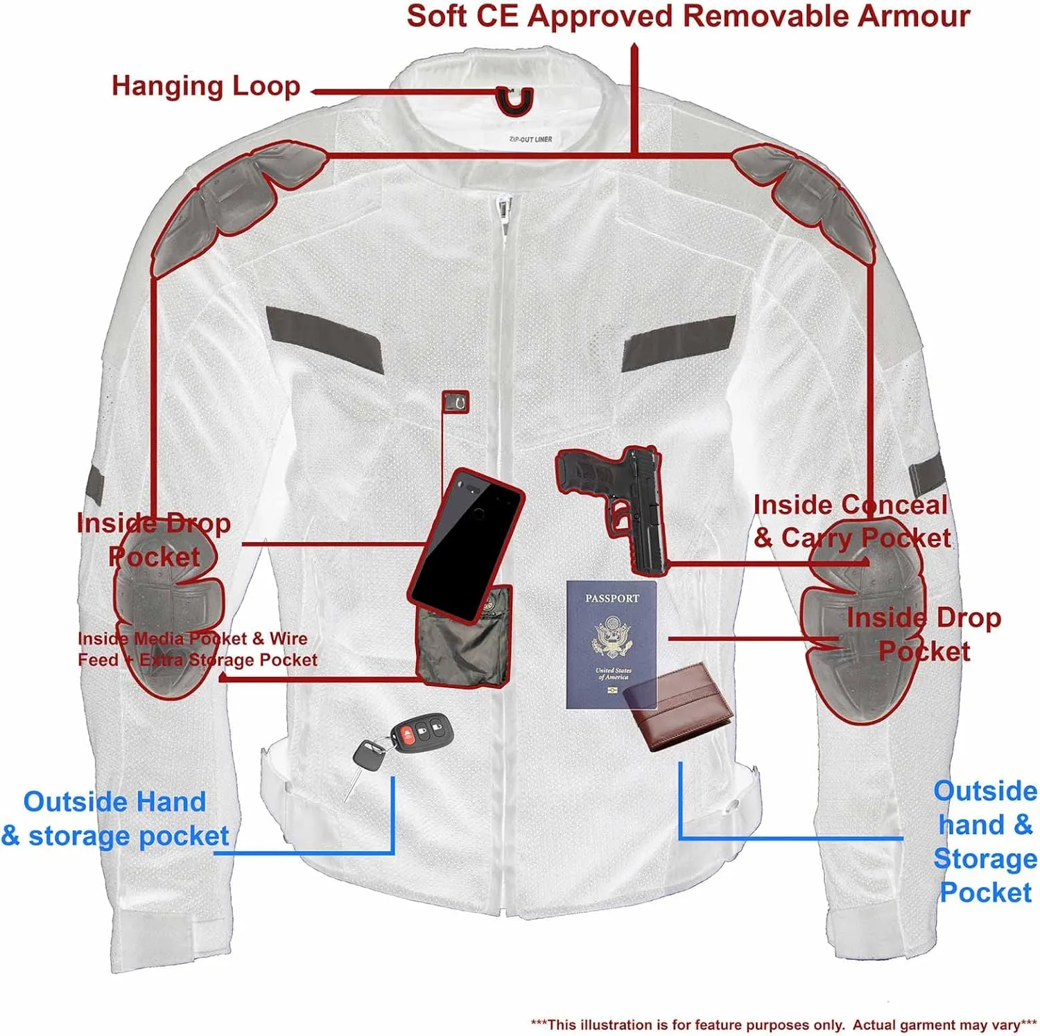 Milwaukee Leather Men's All Season Textile CE Armored Motorcycle Racer Jacket
