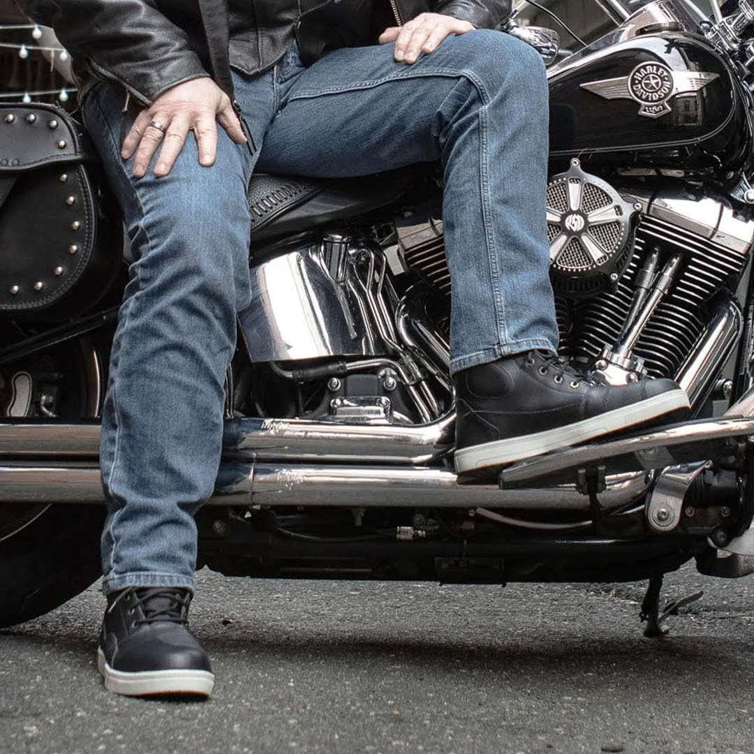 Milwaukee Leather Men's Motorcycle Reinforced Street Biker Casual Riding Shoes Leather Suede Canvas - 7