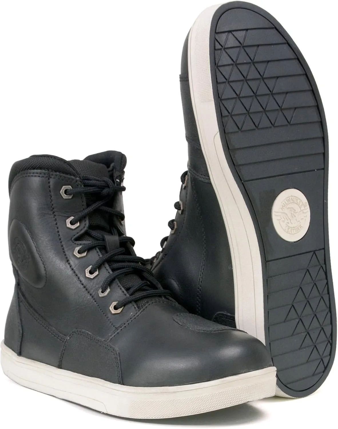 Milwaukee Leather Men's Motorcycle Reinforced Street Biker Casual Riding Shoes Leather Suede Canvas - 7