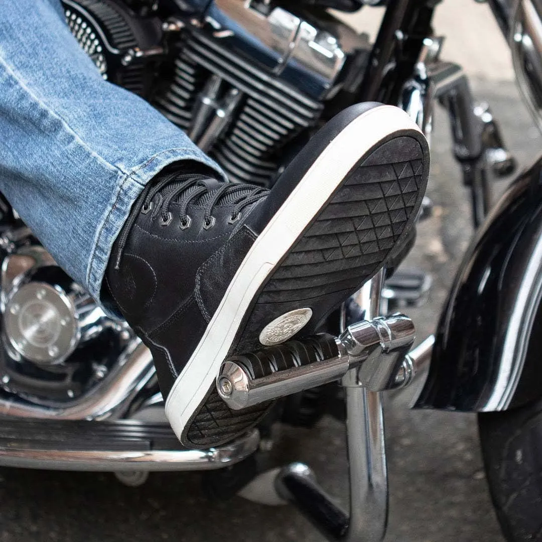 Milwaukee Leather Men's Motorcycle Reinforced Street Biker Casual Riding Shoes Leather Suede Canvas - 7