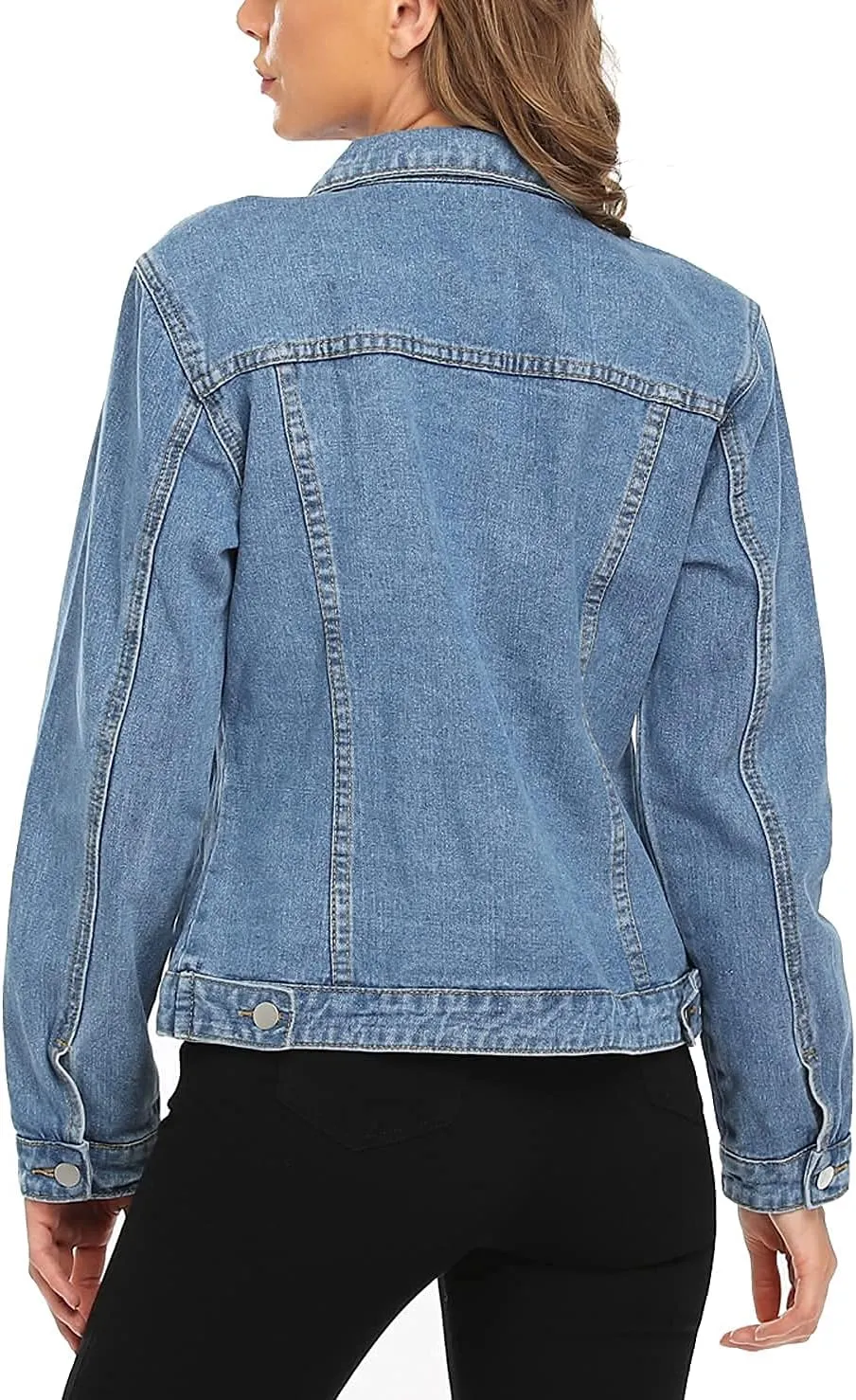 MISS MOLY Women's Denim Jackets Button Up Long Sleeve Basic Trendy Trucker Jackets