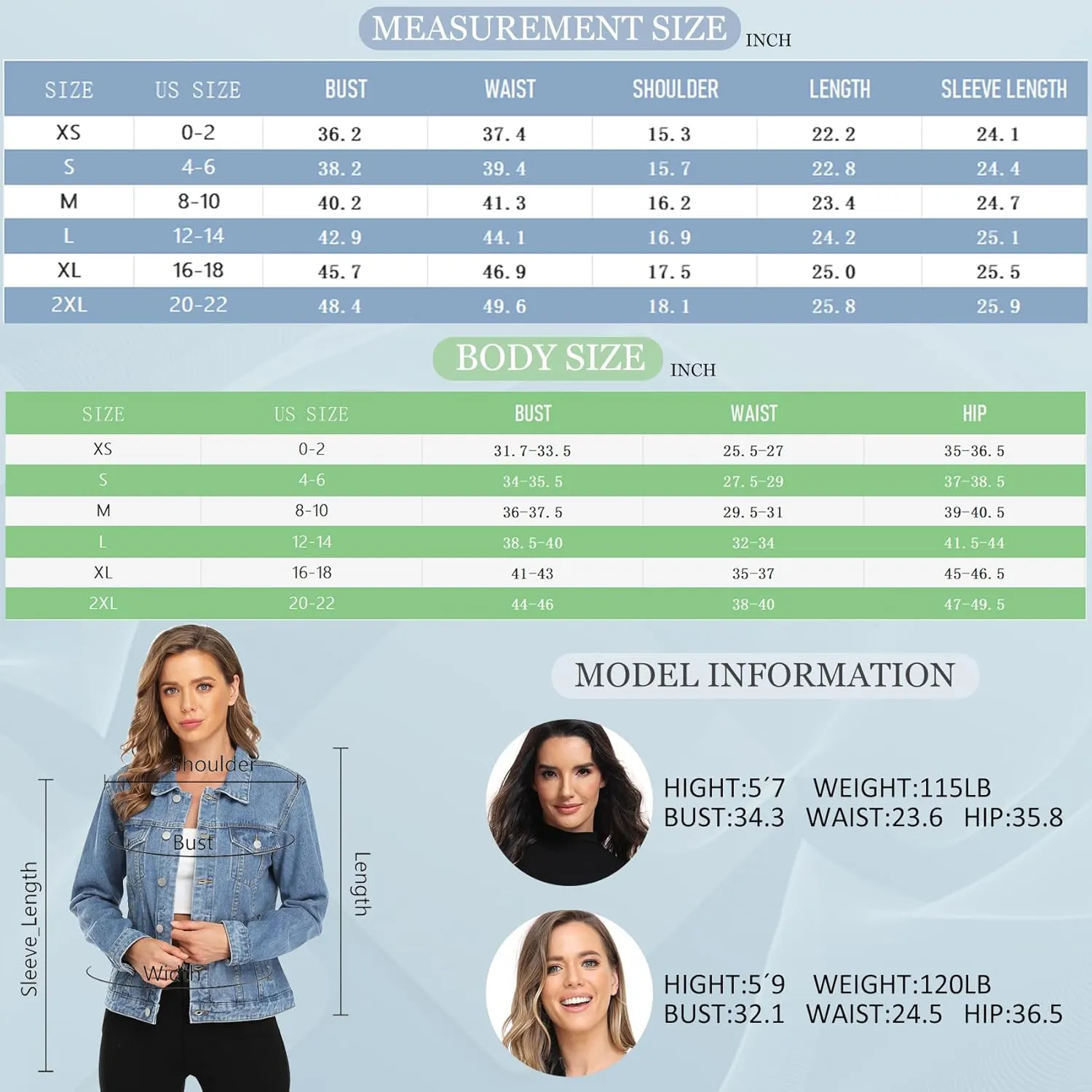 MISS MOLY Women's Denim Jackets Button Up Long Sleeve Basic Trendy Trucker Jackets