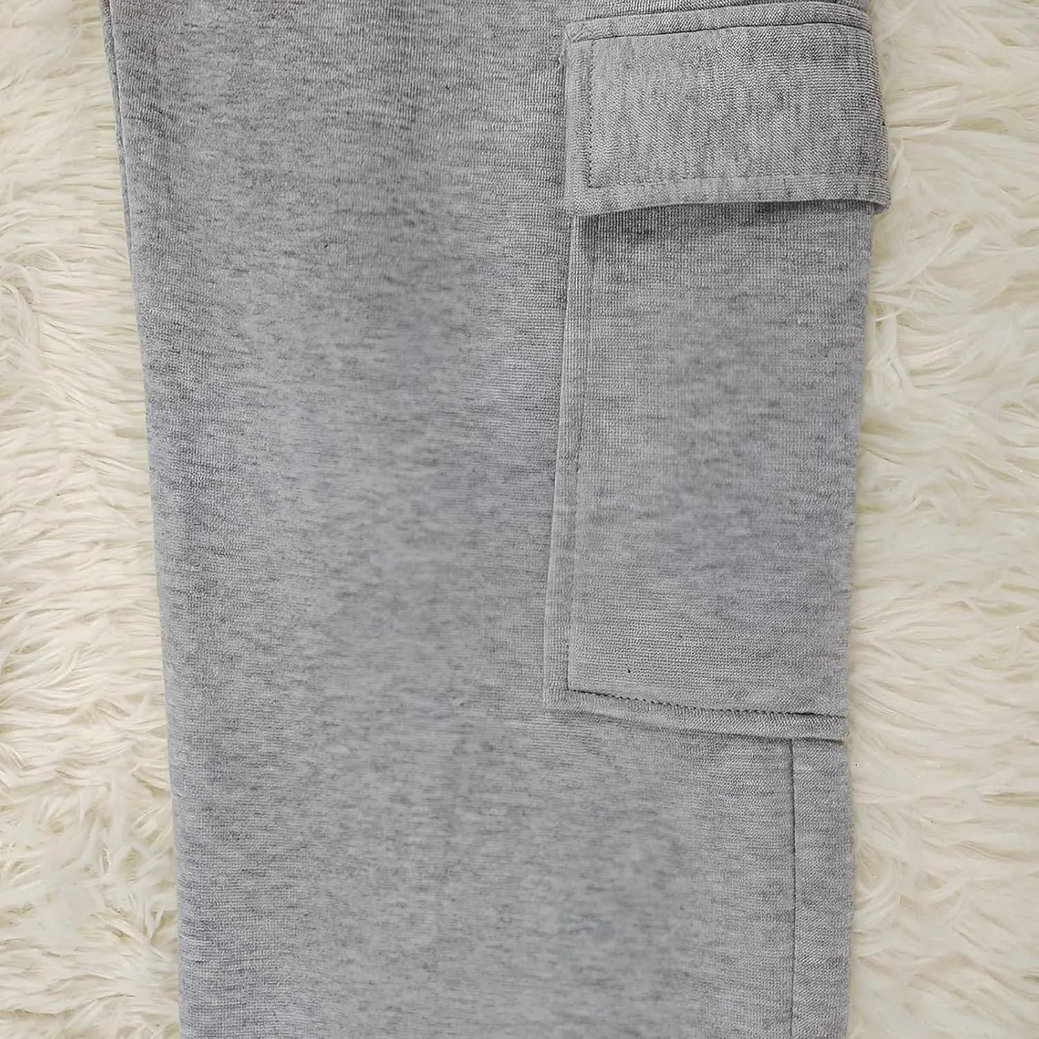 Miyaomn Y2K Stacked Cargo Trackpants for Women Casual Solid Drawstring Waist Open Bottom Joggers Streetwear with Flap Pockets