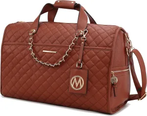 MKF Collection Duffle Bag for Women, Vegan Leather Large Cute Weekender, Carry on Luggage Travel Bag Purse By Mia K