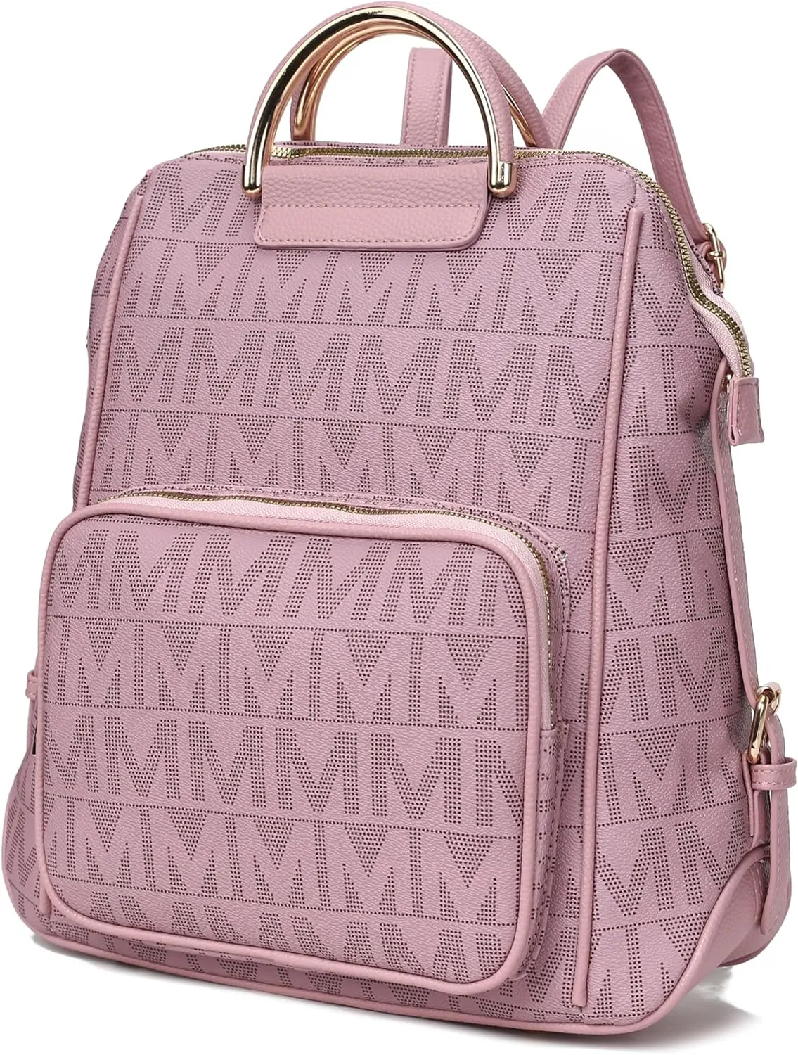 MKF Collection Signature Women Backpack, Vegan Leather Travel Bag Top-Handle Fashion Business Work Bag by Mia K