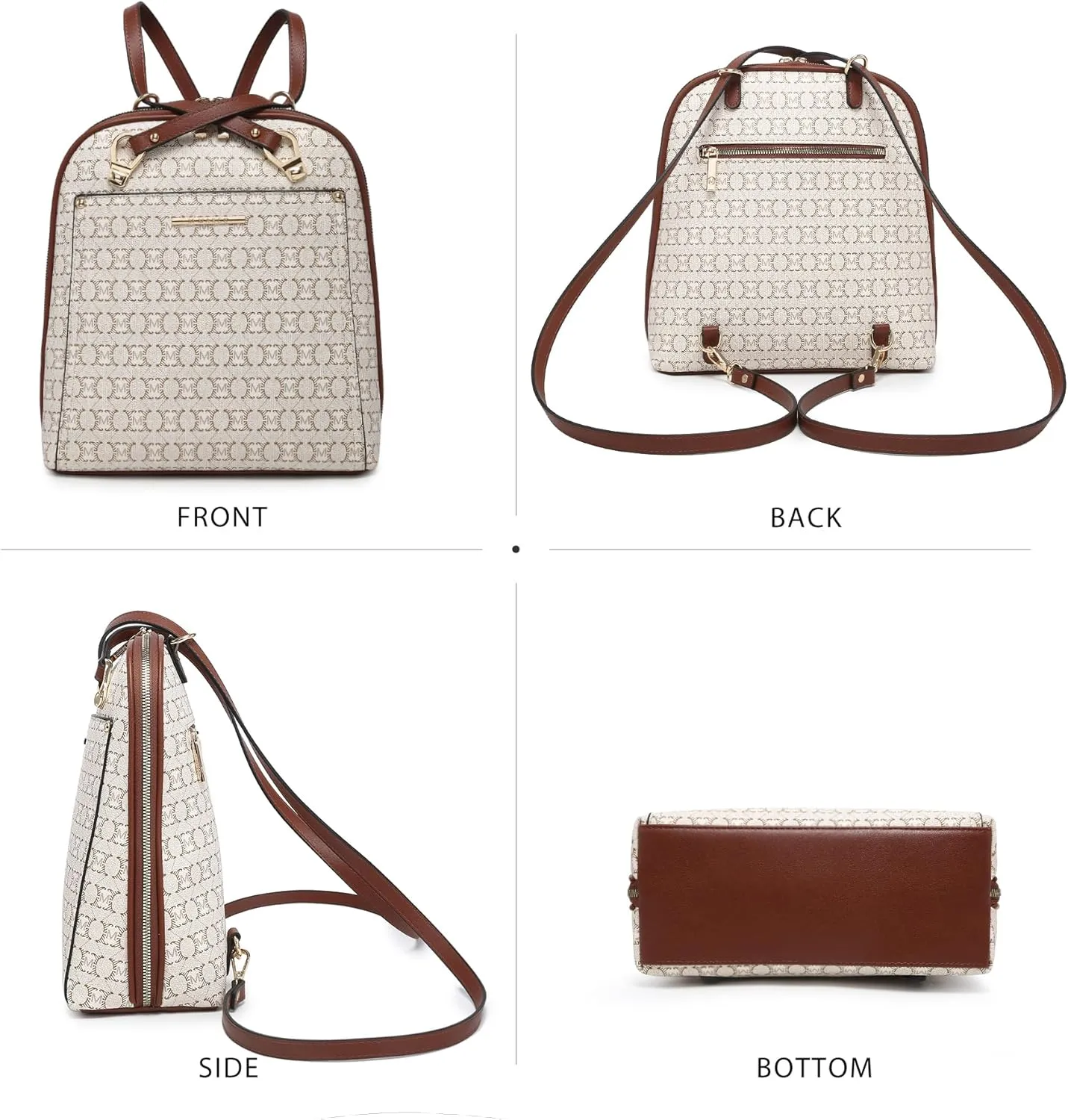 MKP COLLECTION Womens Convertible Backpack Purse Multi-Pocket Handbag Fashion Designer Ladies Shoulder Bag for Travel Work