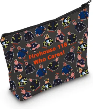 MNIGIU 911 TV Series Inspired Cosmetic Bag Firefighter Gift Funny TV Characters Makeup Bag First Responder Gift TV Series Fan Gift (Firefighter Lover Bag)