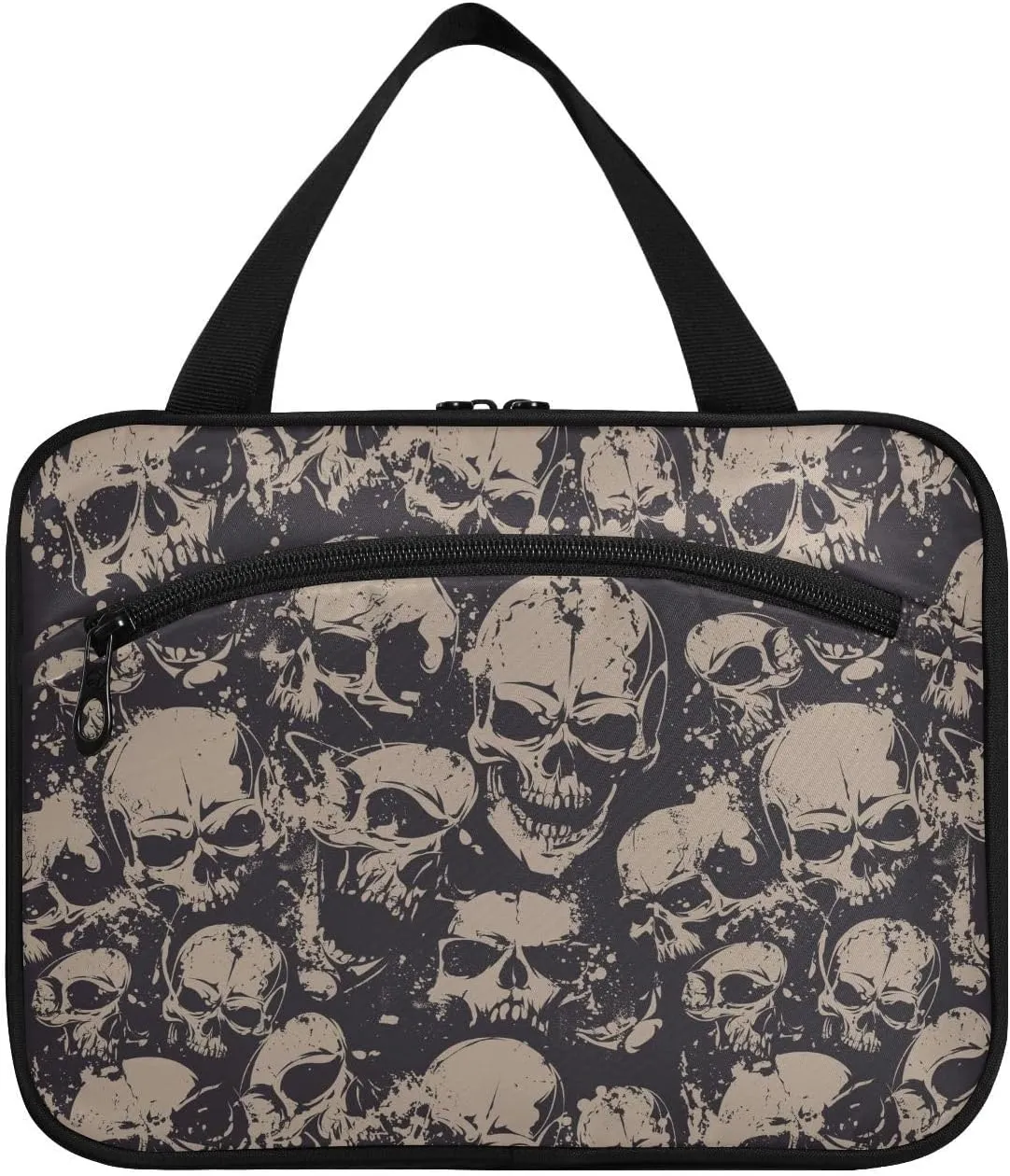 MNSRUU Hanging Toiletry Bags for Women Travel, Gothic Grunge Skulls Toiletry Organizer Portable Travel Toiletry Bags Clear Wash Bags Makeup Bag Cosmetic Bag