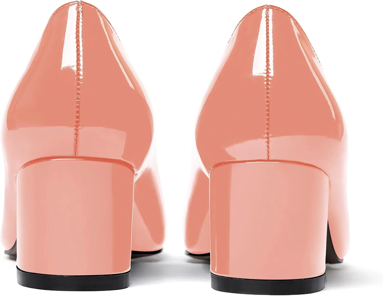 MODENCOCO Women's Patent Leather Round Toe Solid Slip On Chunky Low Heel Pumps Wedding Evening Dress Shoes 2 Inch