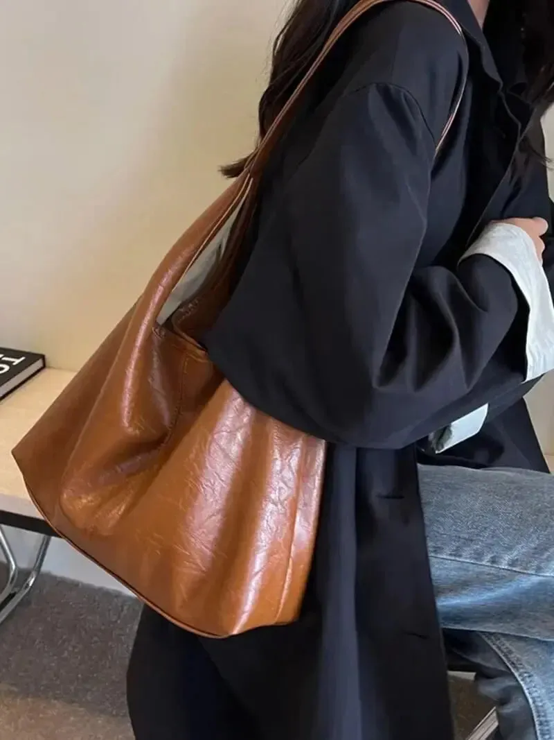 Modern Faux Leather Hobo Bag – Sleek and Versatile