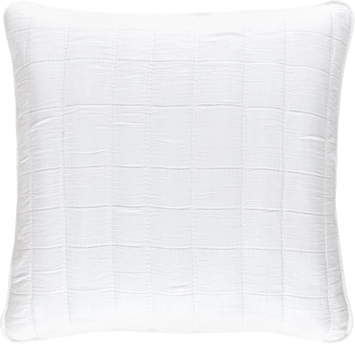 Monet White Quilted Sham, Standard Size, White Solid Pattern