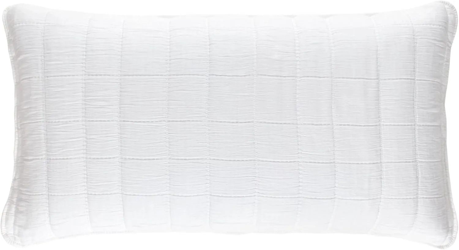 Monet White Quilted Sham, Standard Size, White Solid Pattern