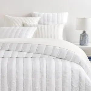 Monet White Quilted Sham, Standard Size, White Solid Pattern
